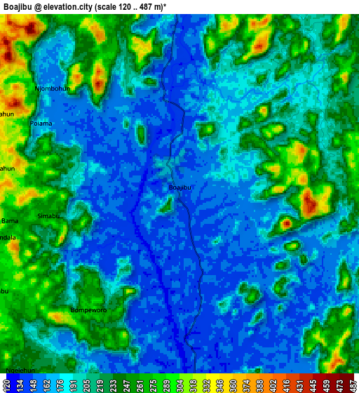 Zoom OUT 2x Boajibu, Sierra Leone elevation map