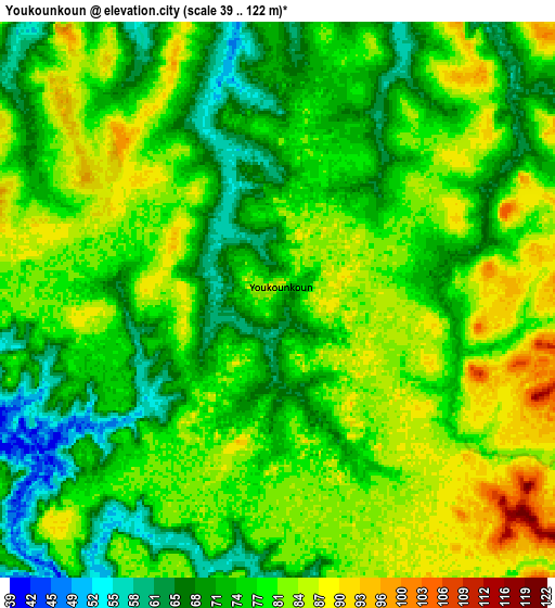 Zoom OUT 2x Youkounkoun, Guinea elevation map