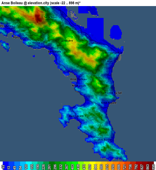 Zoom OUT 2x Anse Boileau, Seychelles elevation map