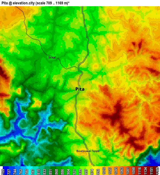 Zoom OUT 2x Pita, Guinea elevation map