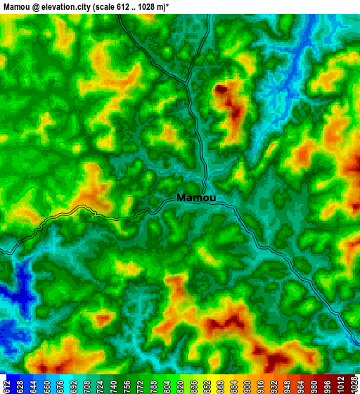 Zoom OUT 2x Mamou, Guinea elevation map