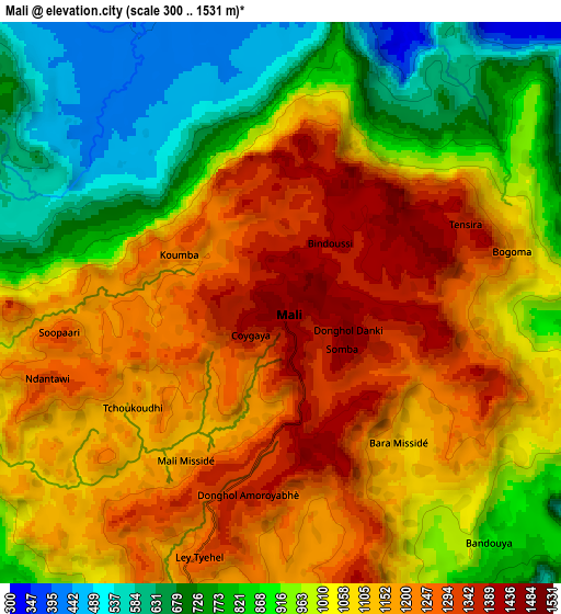 Zoom OUT 2x Mali, Guinea elevation map