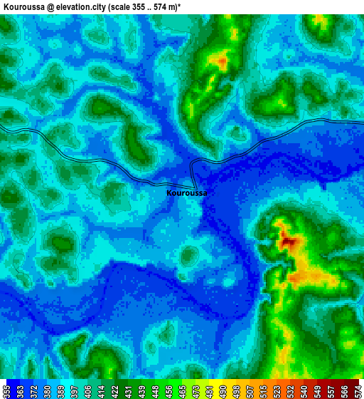 Zoom OUT 2x Kouroussa, Guinea elevation map