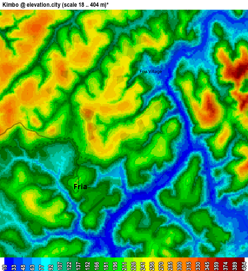 Zoom OUT 2x Kimbo, Guinea elevation map