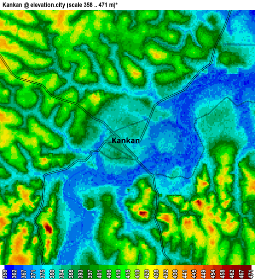 Zoom OUT 2x Kankan, Guinea elevation map