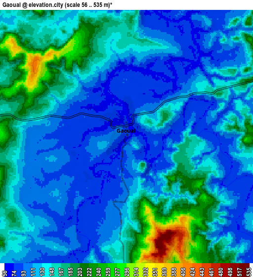 Zoom OUT 2x Gaoual, Guinea elevation map