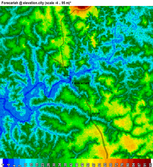 Zoom OUT 2x Forécariah, Guinea elevation map