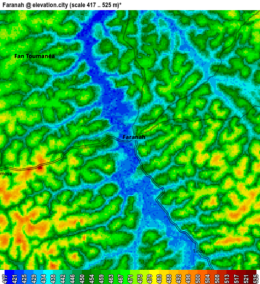 Zoom OUT 2x Faranah, Guinea elevation map