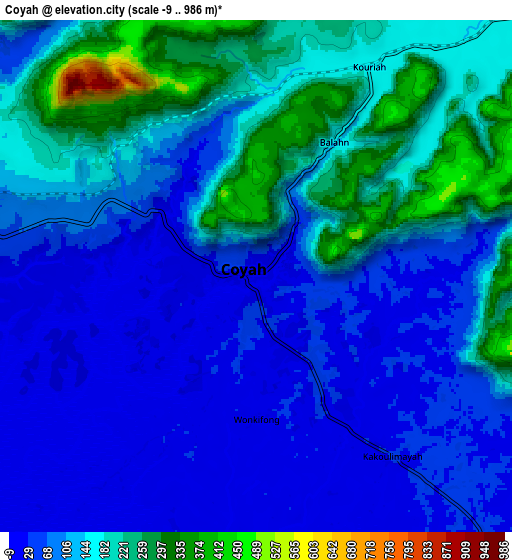 Zoom OUT 2x Coyah, Guinea elevation map