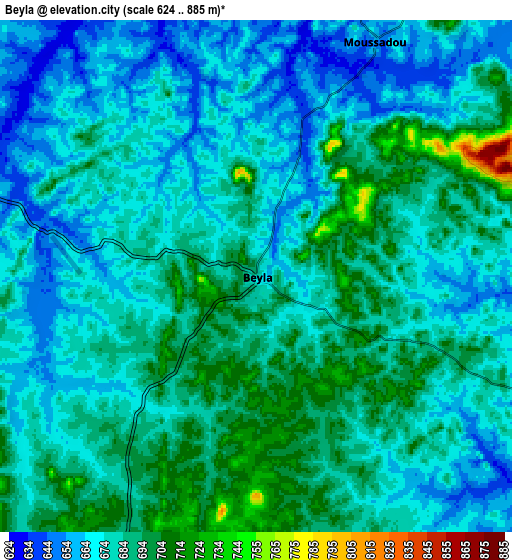 Zoom OUT 2x Beyla, Guinea elevation map