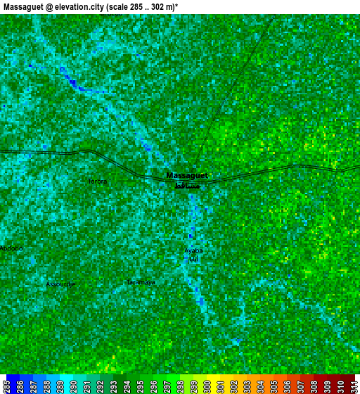 Zoom OUT 2x Massaguet, Chad elevation map