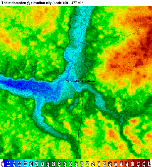 Zoom OUT 2x Tchintabaraden, Niger elevation map