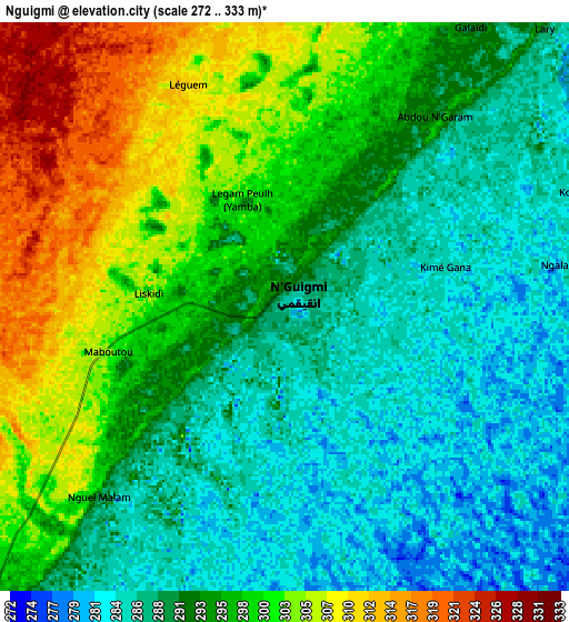 Zoom OUT 2x Nguigmi, Niger elevation map