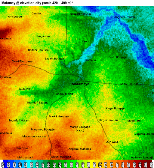 Zoom OUT 2x Matamey, Niger elevation map