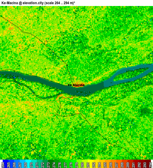 Zoom OUT 2x Ké-Macina, Mali elevation map