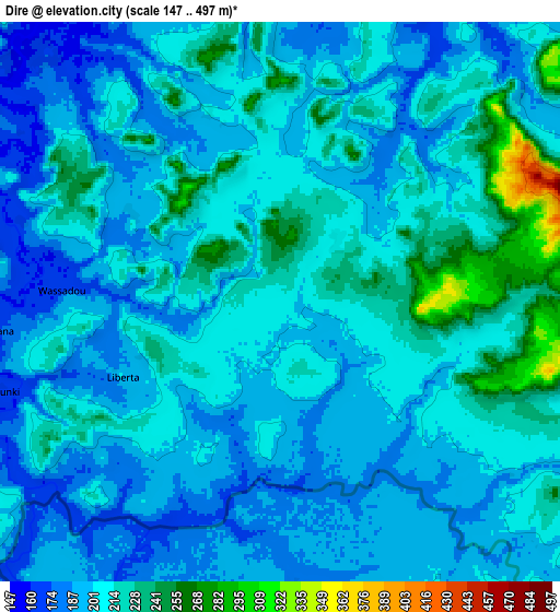 Zoom OUT 2x Diré, Mali elevation map