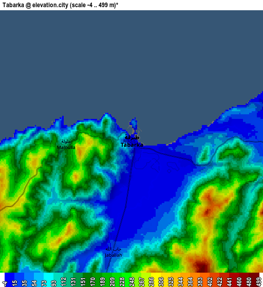 Zoom OUT 2x Tabarka, Tunisia elevation map