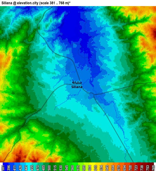 Zoom OUT 2x Siliana, Tunisia elevation map