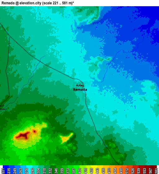 Zoom OUT 2x Remada, Tunisia elevation map