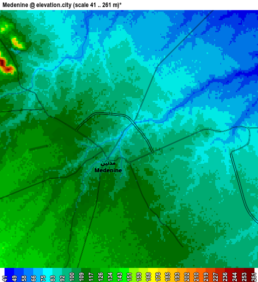 Zoom OUT 2x Medenine, Tunisia elevation map