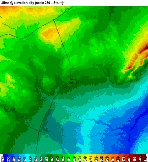 Zoom OUT 2x Jilma, Tunisia elevation map