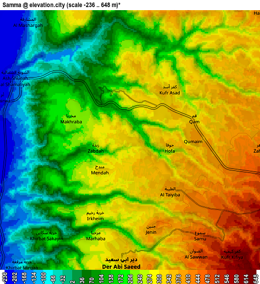 Zoom OUT 2x Şammā, Jordan elevation map