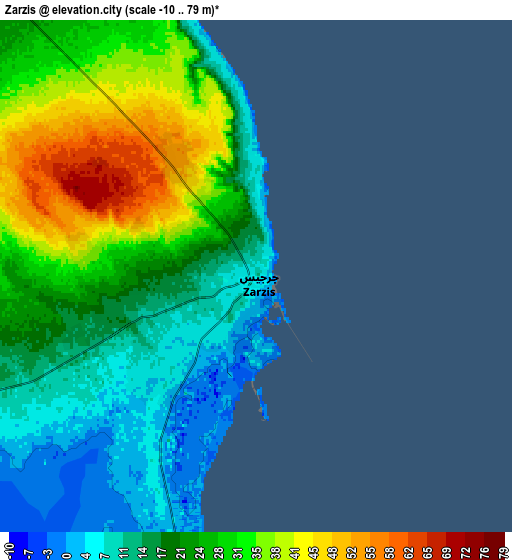 Zoom OUT 2x Zarzis, Tunisia elevation map