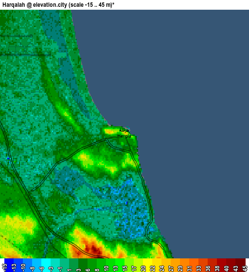 Zoom OUT 2x Harqalah, Tunisia elevation map