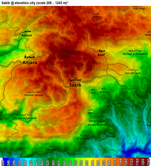 Zoom OUT 2x Sakib, Jordan elevation map