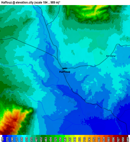 Zoom OUT 2x Haffouz, Tunisia elevation map