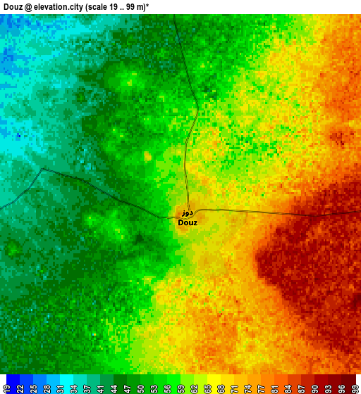 Zoom OUT 2x Douz, Tunisia elevation map