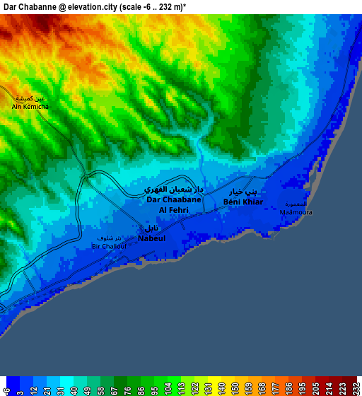 Zoom OUT 2x Dar Chabanne, Tunisia elevation map