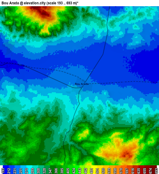 Zoom OUT 2x Bou Arada, Tunisia elevation map