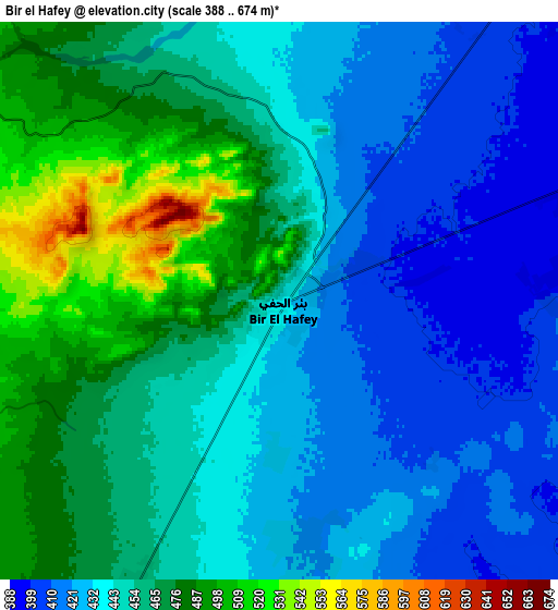 Zoom OUT 2x Bir el Hafey, Tunisia elevation map