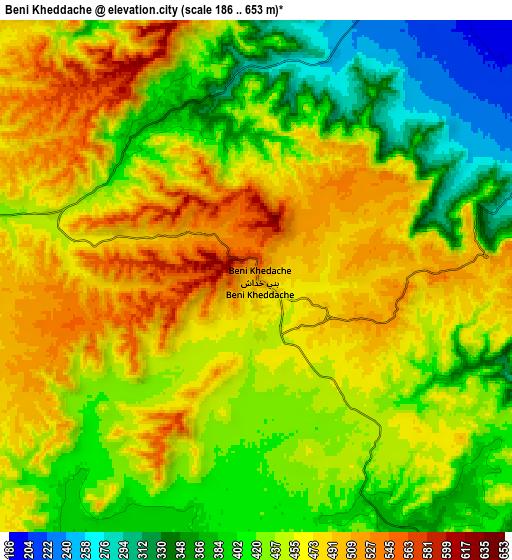 Zoom OUT 2x Beni Kheddache, Tunisia elevation map