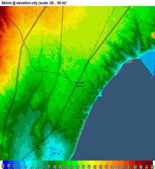 Zoom OUT 2x Skhira, Tunisia elevation map