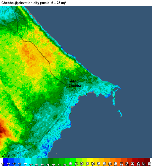 Zoom OUT 2x Chebba, Tunisia elevation map