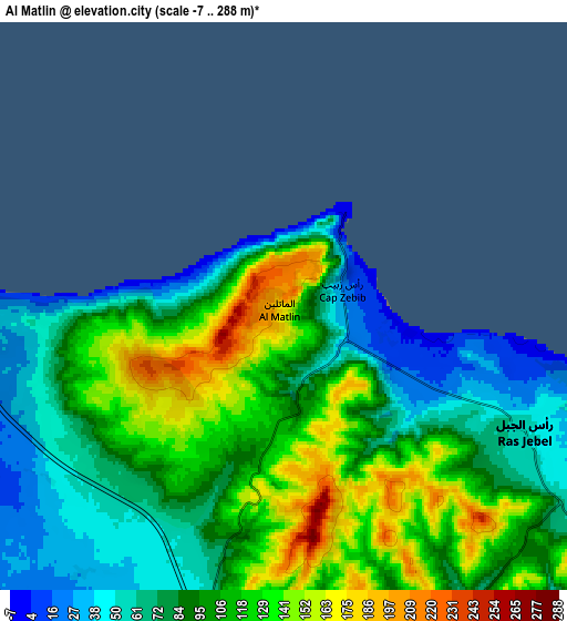 Zoom OUT 2x Al Matlīn, Tunisia elevation map