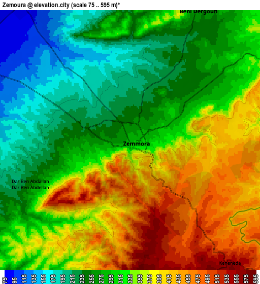 Zoom OUT 2x Zemoura, Algeria elevation map