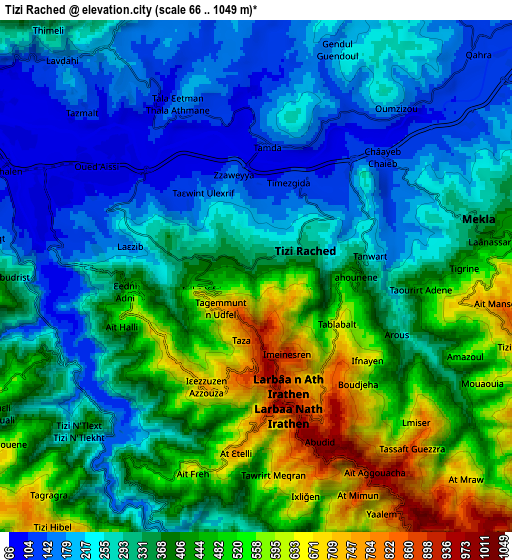 Zoom OUT 2x Tizi Rached, Algeria elevation map