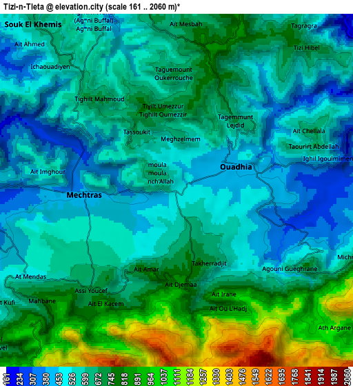 Zoom OUT 2x Tizi-n-Tleta, Algeria elevation map