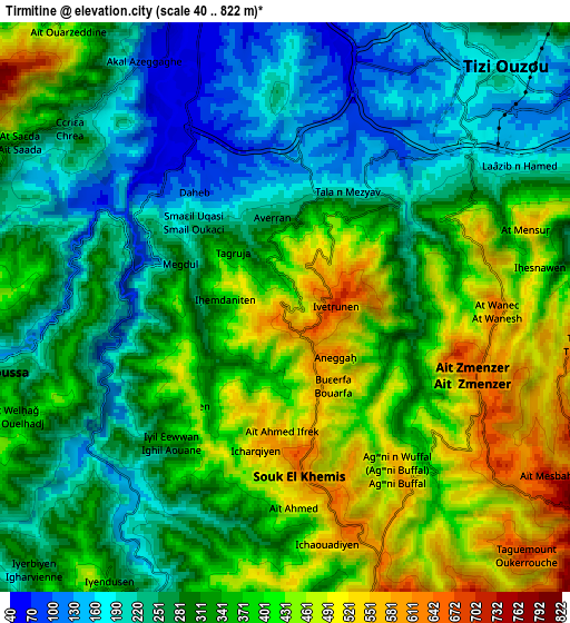 Zoom OUT 2x Tirmitine, Algeria elevation map