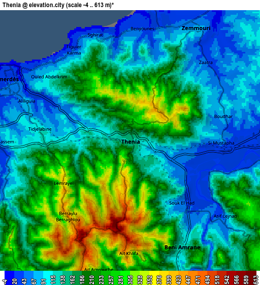 Zoom OUT 2x Thenia, Algeria elevation map