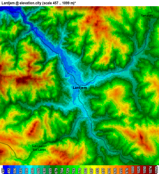 Zoom OUT 2x Lardjem, Algeria elevation map