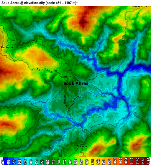Zoom OUT 2x Souk Ahras, Algeria elevation map