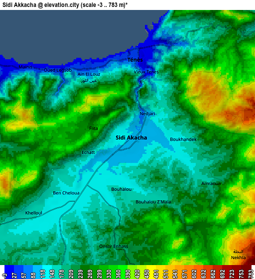 Zoom OUT 2x Sidi Akkacha, Algeria elevation map