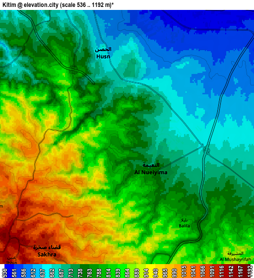 Zoom OUT 2x Kitim, Jordan elevation map