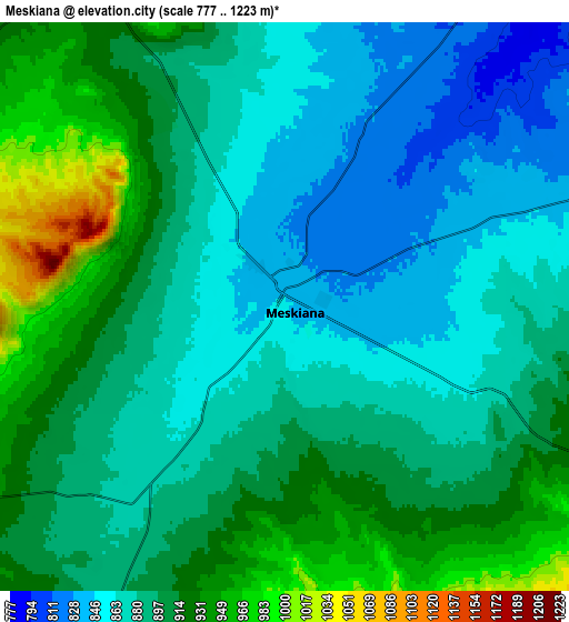 Zoom OUT 2x Meskiana, Algeria elevation map