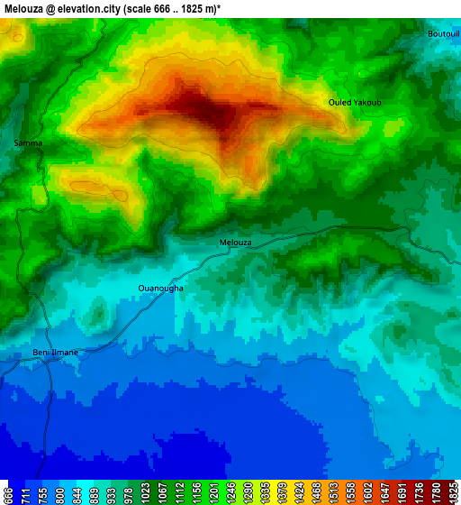 Zoom OUT 2x Melouza, Algeria elevation map