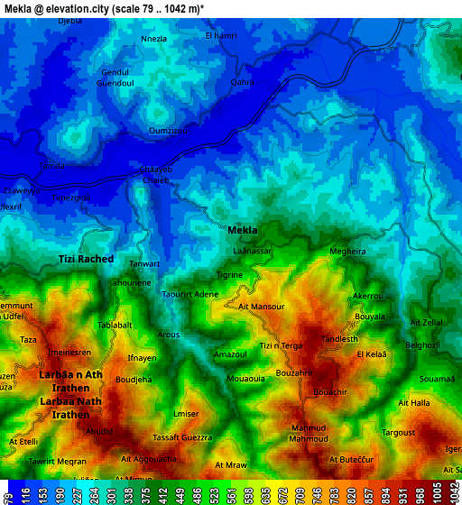 Zoom OUT 2x Mekla, Algeria elevation map